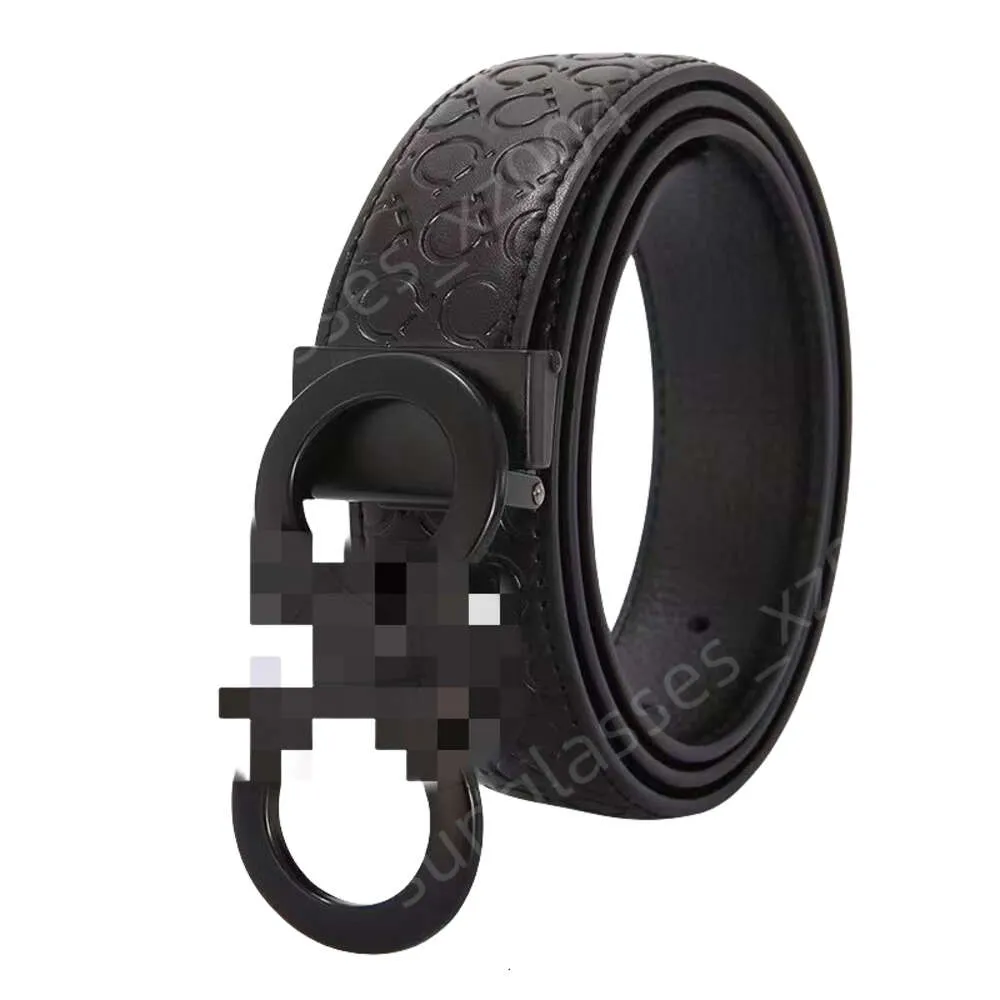 Ferra Belt Designer Gamo Top Quality Cintura Uomo Belt Men's New Leather 8-Line Buckle Men Cowhide Smooth Buckle Business Pants Belt Men's High-end Dålig slät spänne