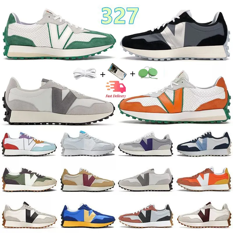 Mens Running Shoes New 327 327s Sneakers Black Blue Orange Brown Grey Burgundy Sea Salt Smoke Virtual Violet Casablanca Green Orange Men Women Sports Trainers