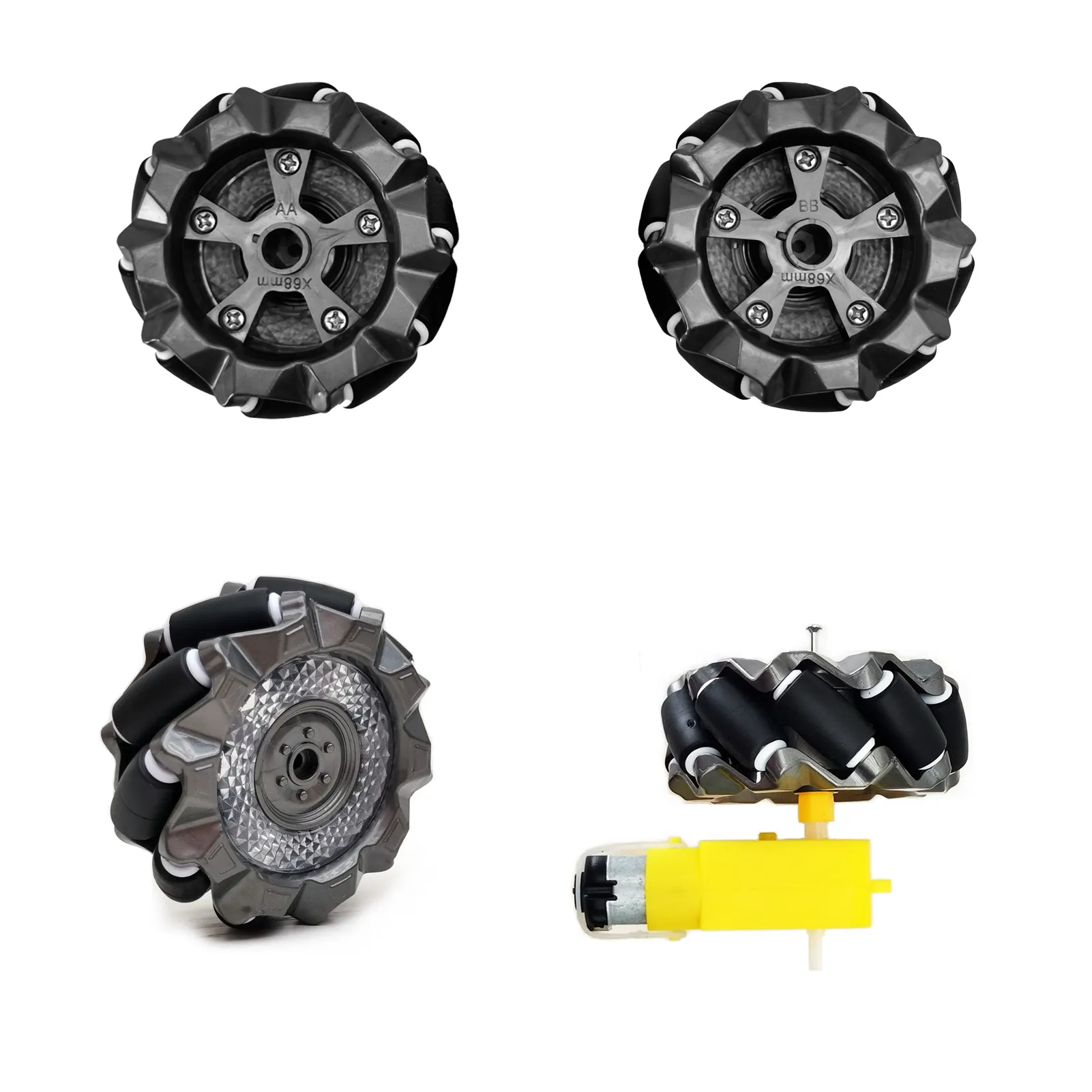 DIY Mecanum Wheel Car Kit with Metal Chassis & TT Motor Smart Robot 4WD Omnidirectional Car Educational Project with Speed Encoder for Arduino/Microbit/Raspberry Pi