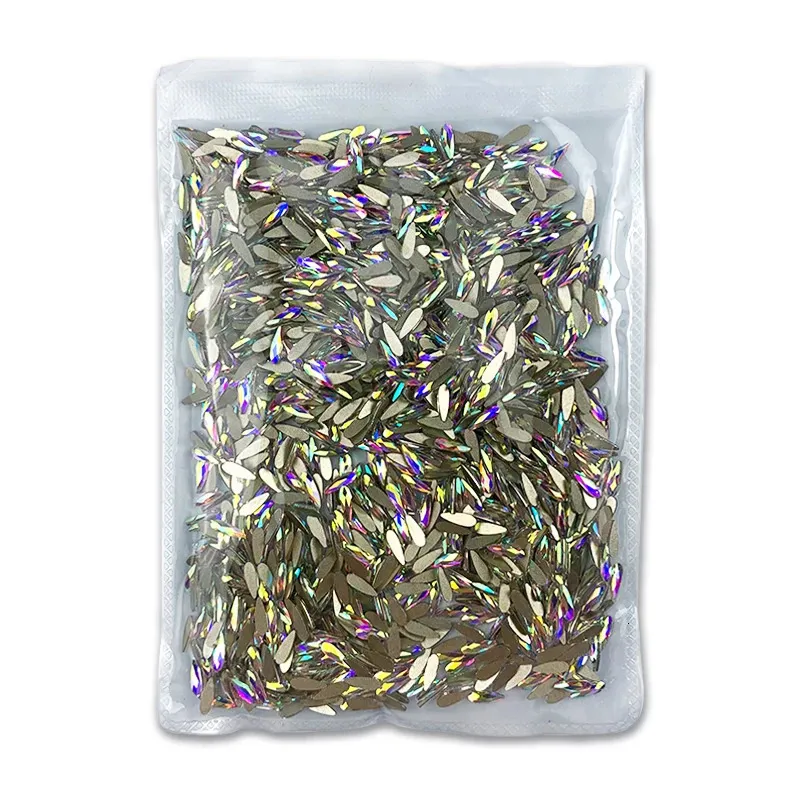 Décorations d'art d'ongle en gros 1440 pièces/sac diverses formes de cristal AB strass diamant gemmes verre plat pour Nail Art artisanat décorations Design 231121