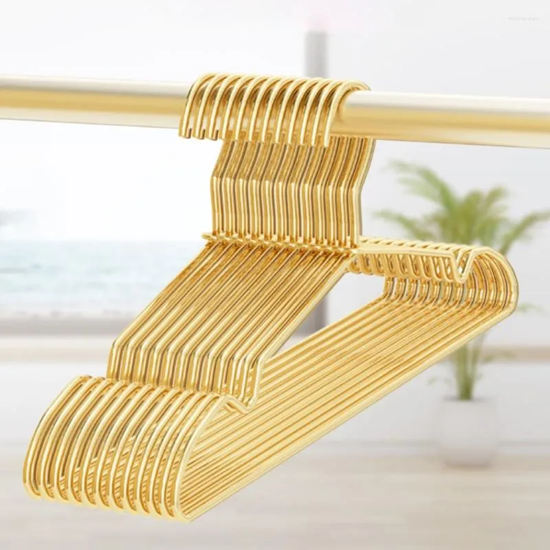 Hangers Licht Luxe Luxe Gouden Coat Hanger Space Aluminium Legering Dikkeling Anti slip kleding Store Hanging Metal