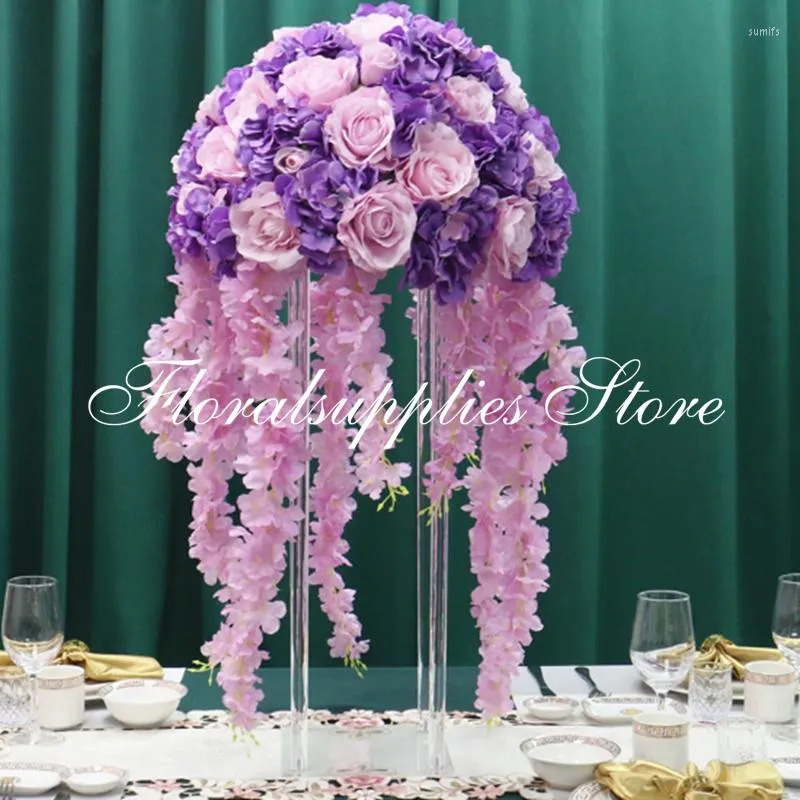 Party Decoration Acrylic Wedding Centerpiece Flower Stand Bouquet Decorations Marriage Vase Event