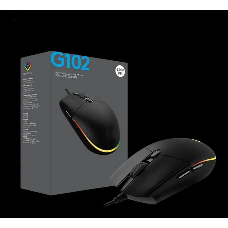 Ratos G102 Segunda Geração Wired Mouse E Sports Games Business Office Luminoso Adequado para Notebook 231117