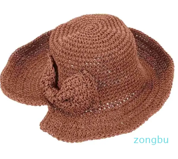 Berretti Visiera parasole Cappello intrecciato in paglia Design bowknot Protezione pieghevole Cappelli estivi da donna fatti a mano per ragazza all'aperto