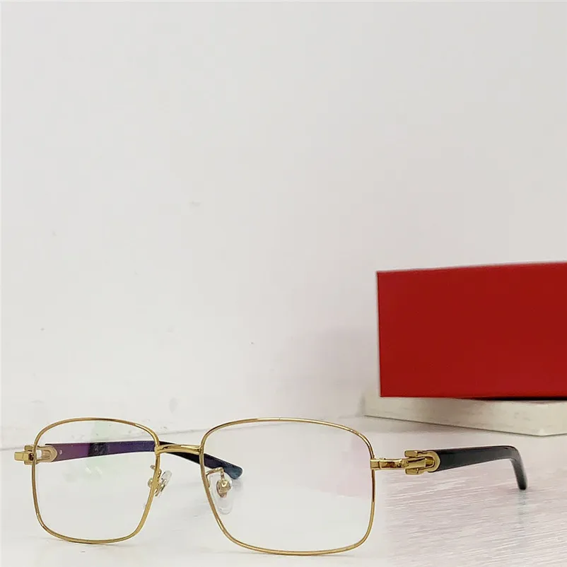 새로운 패션 디자인 남성과 여성 광학 안경 02890 K 골드 프레임 쉬운 간단한 비즈니스 스타일 클리어 렌즈 안경