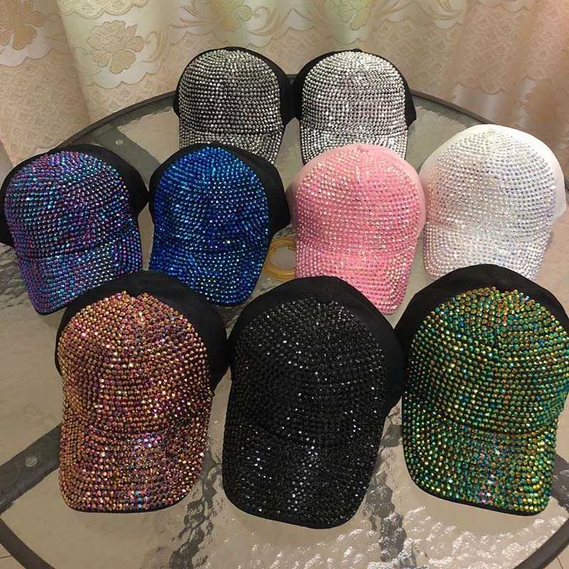 Ball Caps Женские шляпы с стразами роскошные женские бейсболки Bling Diamond Cap G Cacquette Girl Snap Back Gorras Sunm Sun Hat J230421