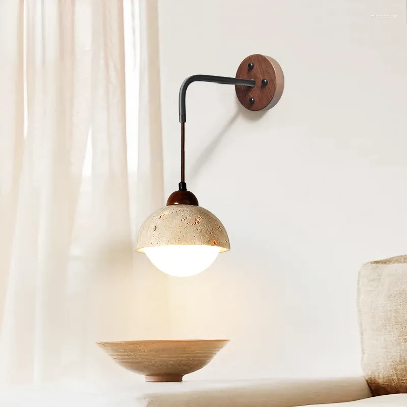 Wall Lamp Wireless LED -laddningsbar japansk stil ledningar gratis nordisk enkel studie och sovrum sängplats