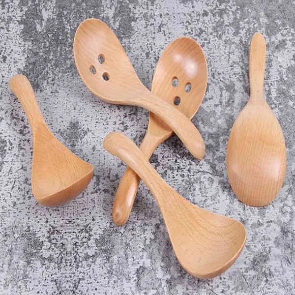 Japanese style wooden spoon drink porridge noodle soup spoon hotel household spoon