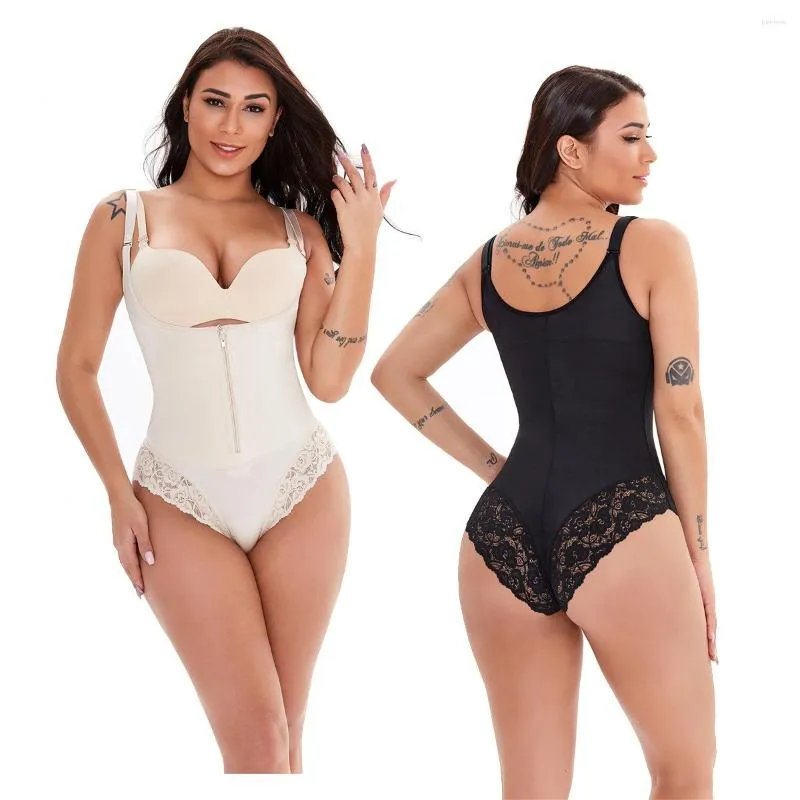 Femmes Shapers femmes sous-vêtements Shapewear corps complet Shapin Leica minceur ventre dentelle Zip une pièce Sexy SCN07011