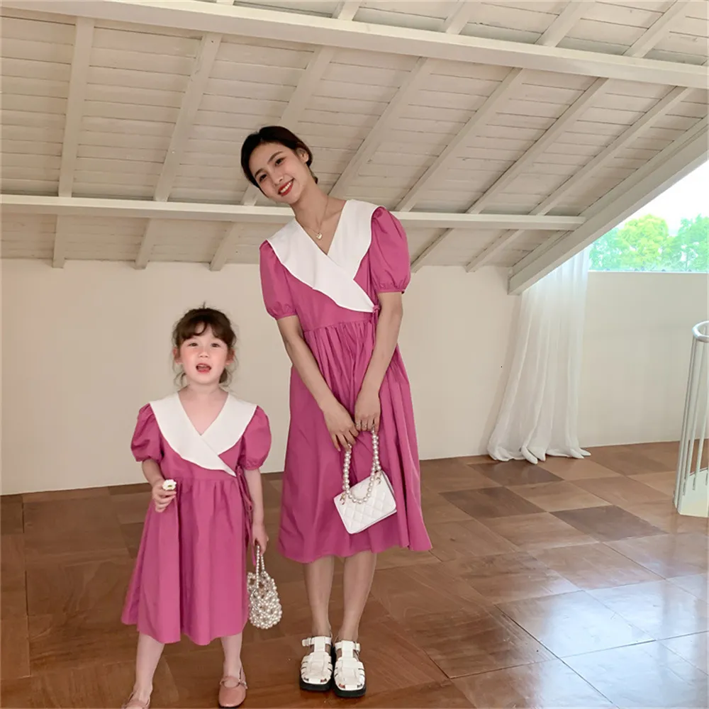 Familie Matching Outfits Familie Matching Outfits Spring Summer Jurk Baby Girl Dress Girl Jurk Women Dress Mother Dochter Look Kleding 230421