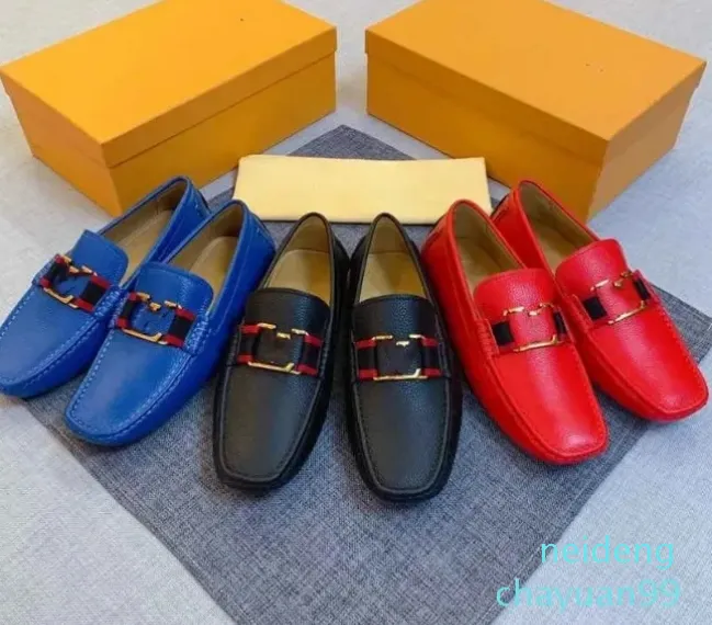 odel Men Loafers Shoes Office Wedding Walk Style Man luxurious Dress Shoe Fashion Genuine Leather Handmade Business Red Black Blue Men Shoe Size