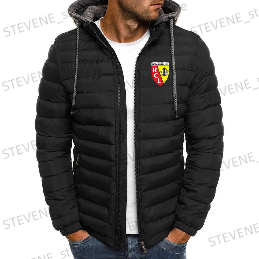 Men's Jackets Men's Wool Blends New Jacket MenEuro Club Rc Lens Printed Long Sleeve Outerwear Clothing Warm Coats Padded Thick Parka Slim Fit Windbreaker T231121