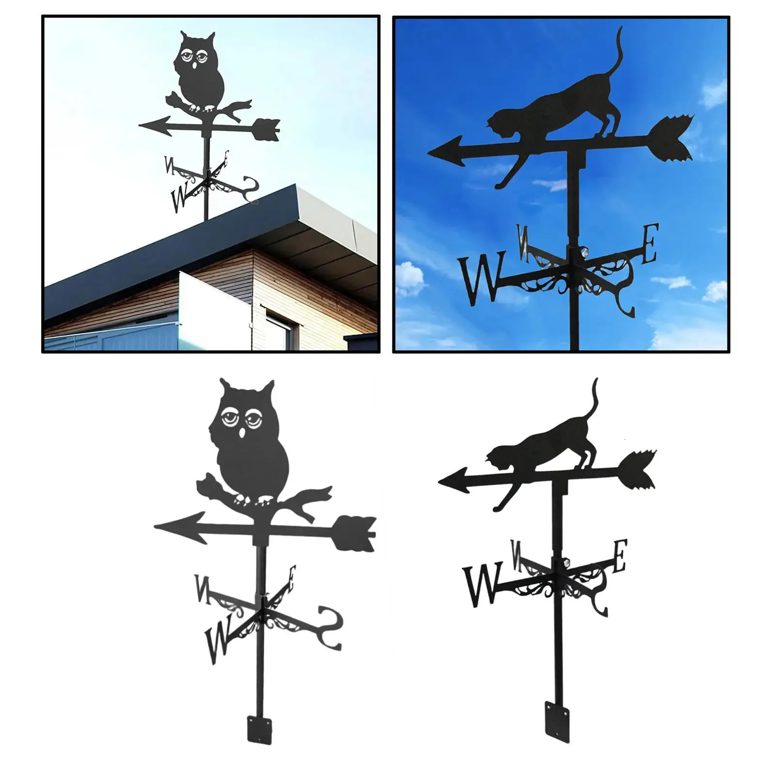 Weather Vane Decorative Wind Direction Indicator Farm Scene Garden Stake Weathervane Outdoor Decor for Garden Yard Patio