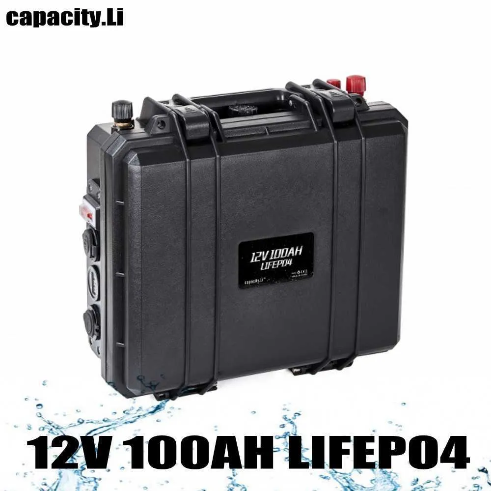 12V 100AH ​​LIFEPO4 Uppladdningsbart batteri för båtmotor och solbatteriets husbil byggt i 12,8 V BMS utomhusbränsle