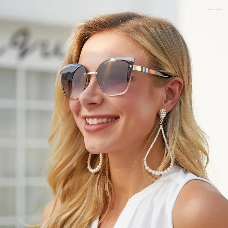 Sunglasses Women Fashion Personalized Cat Eye Outdoor Glasses Luxury Rectangle Designer Lentes De Sol Mujer