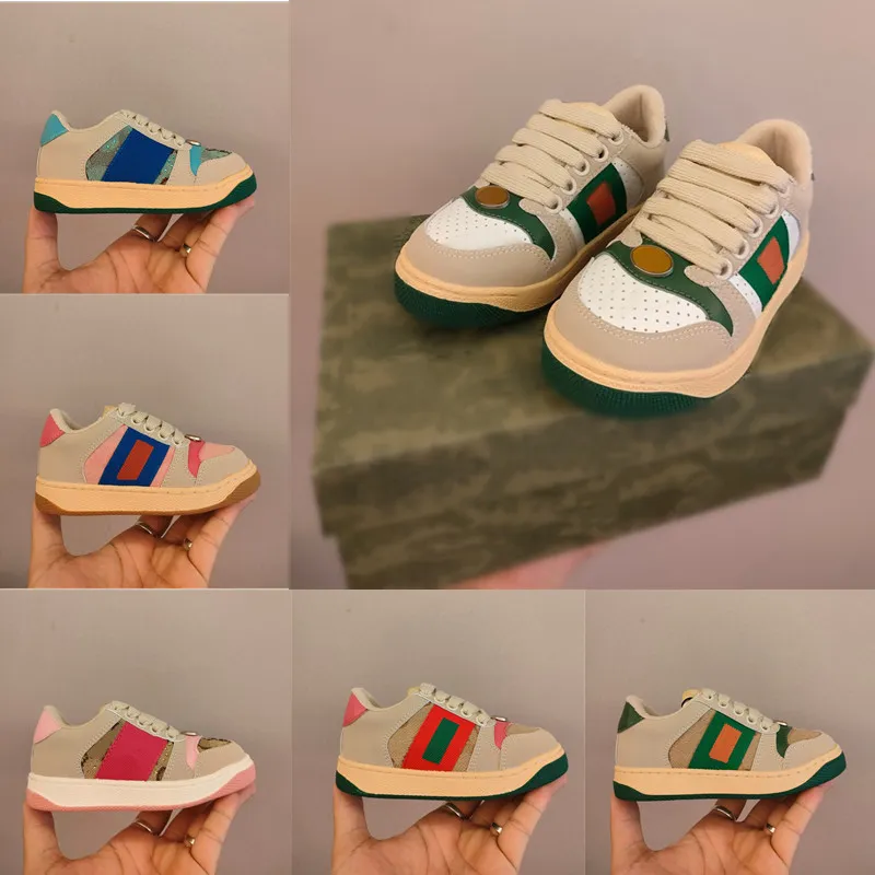 Web Stripe Kid's Screener Spor Sneaker Ayakkabı Vintage Bebek Türük Tasarımcısı Lux Koşu Ayakkabıları 70'ler Klasik Eğitmenler