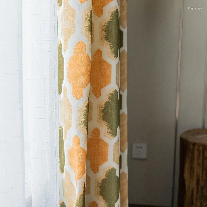 Gardin gardiner för levande matsal sovrum modern enkel polyester bomullstryck konst geometriska mönster dekorera