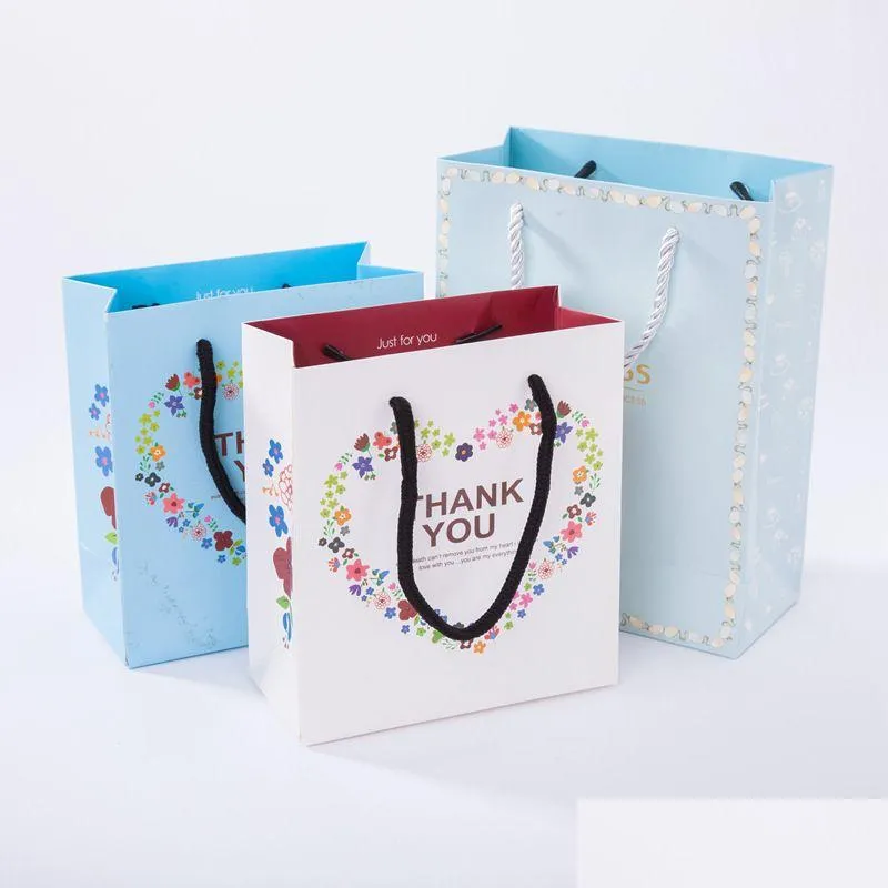 Sacchetti per gioielli Borse Borsa regalo Bk all'ingrosso per scatola Grazie Principessa Sacchetti di carta Kraft Packaging Display Drop Delivery Dhdiz