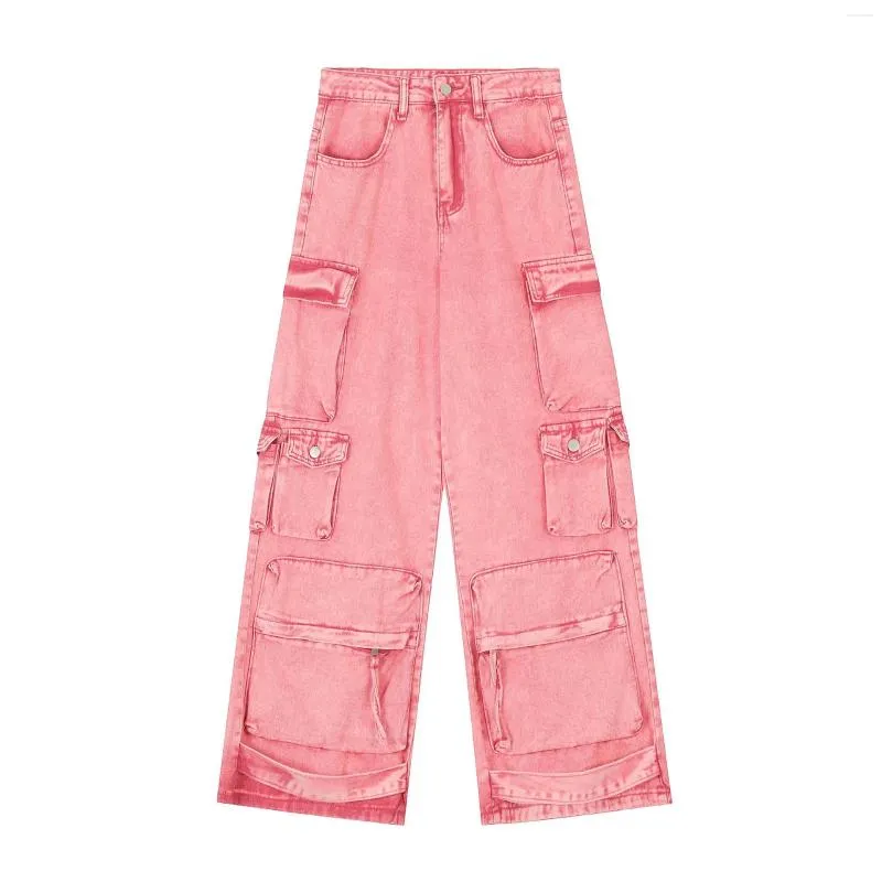 【HI FI FNK】Y Dyeing Cargo Denim Pink DHgate.com:Womens Washed Cargo Denim Jeans: Baggy, High