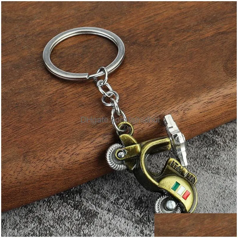 Car Key Metal Electric Vehicle Keychain Pendant Fashion Accessories Keyring Chain Drop Delivery Mobiles Motorcycles Interior Dhj1H