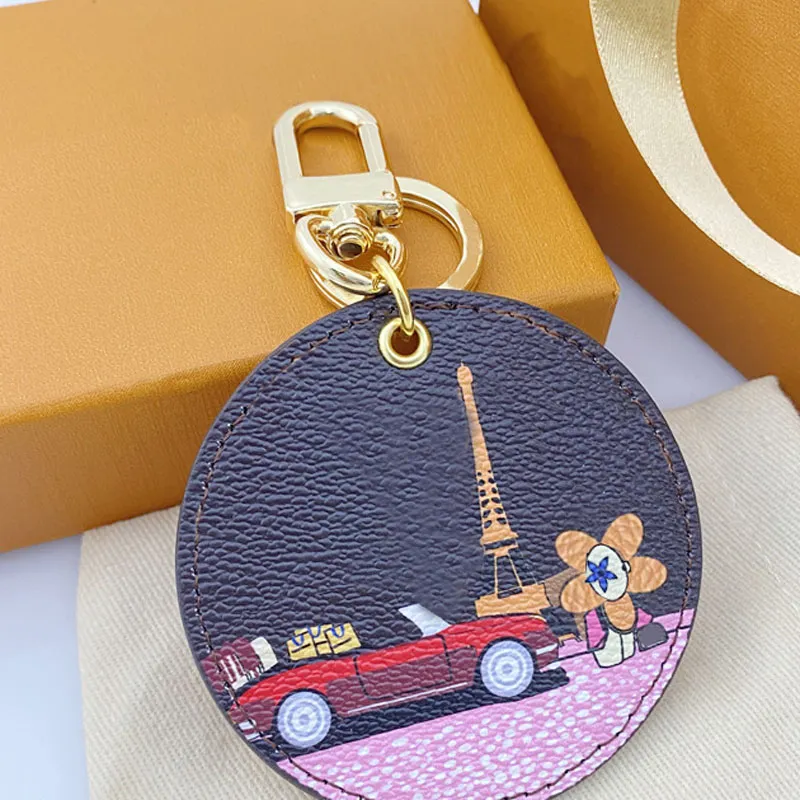 Porte-clés de créateur de mode fait à la main en cuir PU motif coeur porte-clés de voiture breloque pour sac décoration suspendue accessoires pendentif