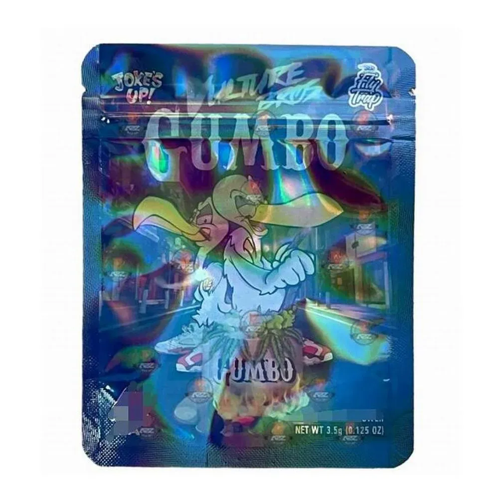 zazitz gustavo the ten 3.5 mylar bags holographic smell proof stand up pouch dry herb cali pack