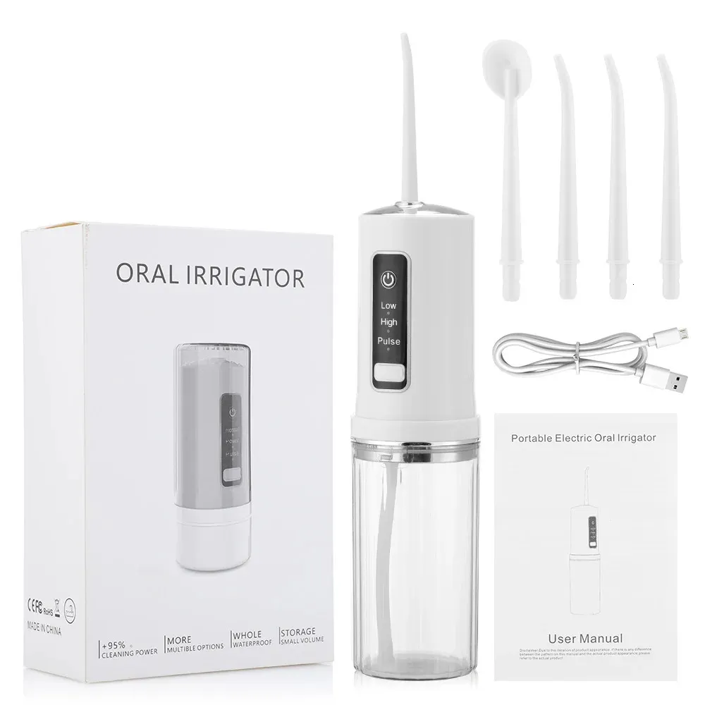 Otra higiene bucal Irrigadores bucales dentales eléctricos 3 modos Flosser de agua Impermeable Chorro de agua dental 230 ml Tanque de agua Blanqueamiento dental Limpiador de dientes 231120