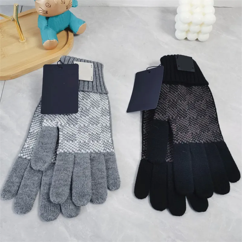 Men Women Glove L Designer Finger Gloves Neo Petit Damier Cashmere Luxury Winter Gants Warm Handschuh Brand Gloves Fashion Guantes