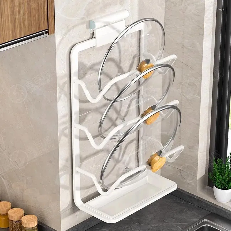 Portaoggetti da cucina perforato a parete tagliere spazio cremagliera in alluminio copertura per vaso supporto multifunzionale