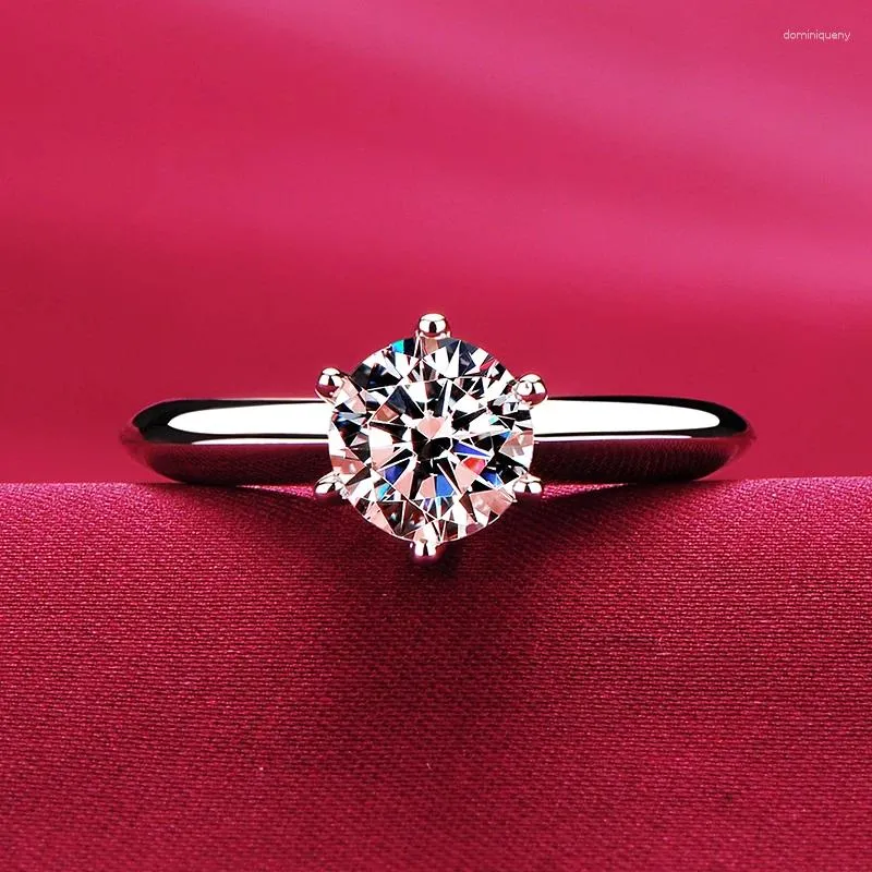 Cluster Ringe 2023 Solitaire 1ct Lab Diamant Ring Echt 925 Sterling Silber Verlobung Hochzeit Band Für Frauen Braut Party Schmuck