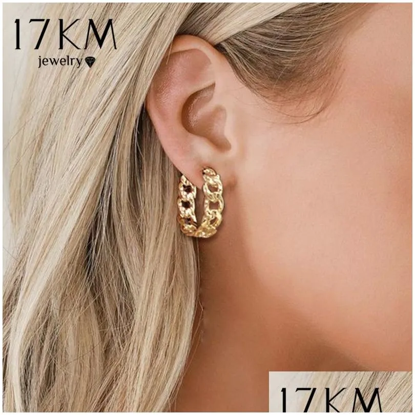 Charme 17Km Trendy holle ketting hoepel oorbellen charme voor vrouwen gotische geometrische gouden oorbel punk verklaring cirkel Brincos Jood Dhgarden Ot0Gl