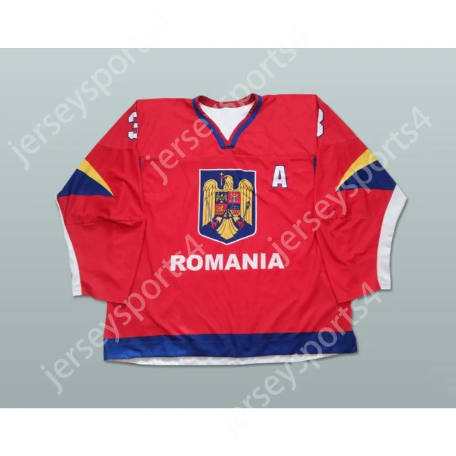 Custom Red 3 Szabolcs Papp Rumunia Hockey Jersey New Top Sched S-M-L-XL-XL-3XL-4XL-5XL-6XL