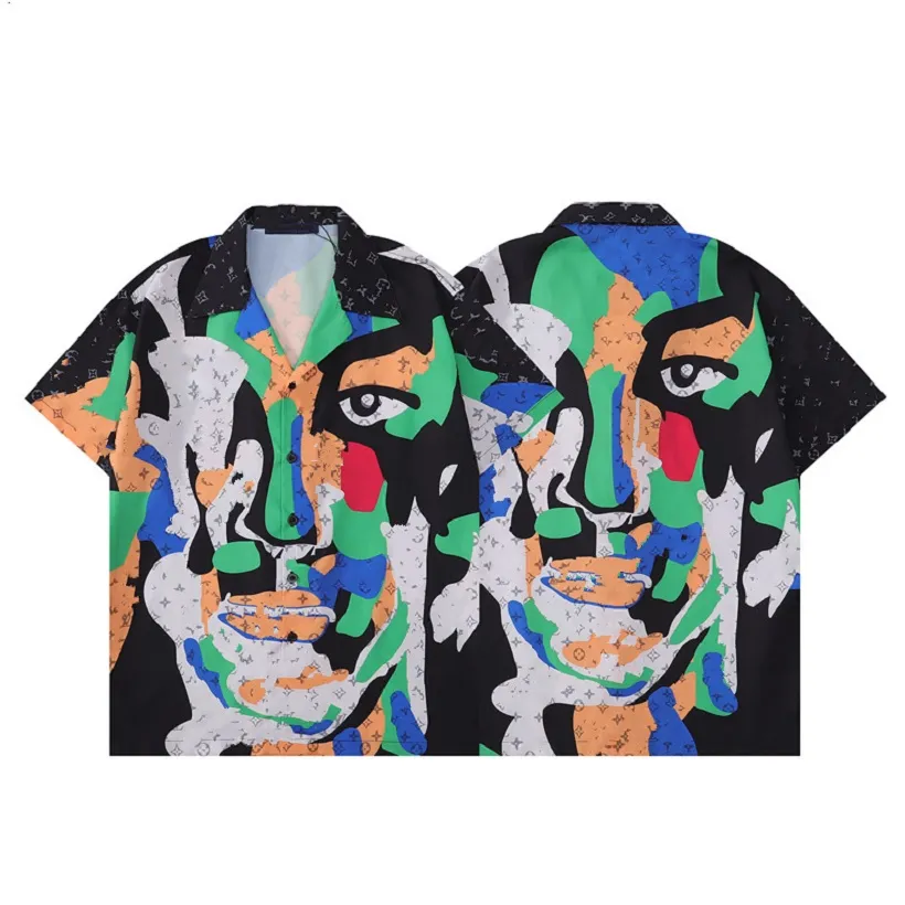 Designer shirts heren mode geometrische print bowling shirt hawaii bloemen casual shirts mannen slanke fit korte mouw variëteit m3xlllllllll