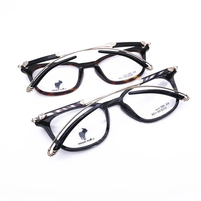 Óculos de sol Frames Moda Belight Optiacl Acetato de óculos tradicionais do braço de acabamento masculino Mulheres Prescrição Óculos Retro Frame Retro