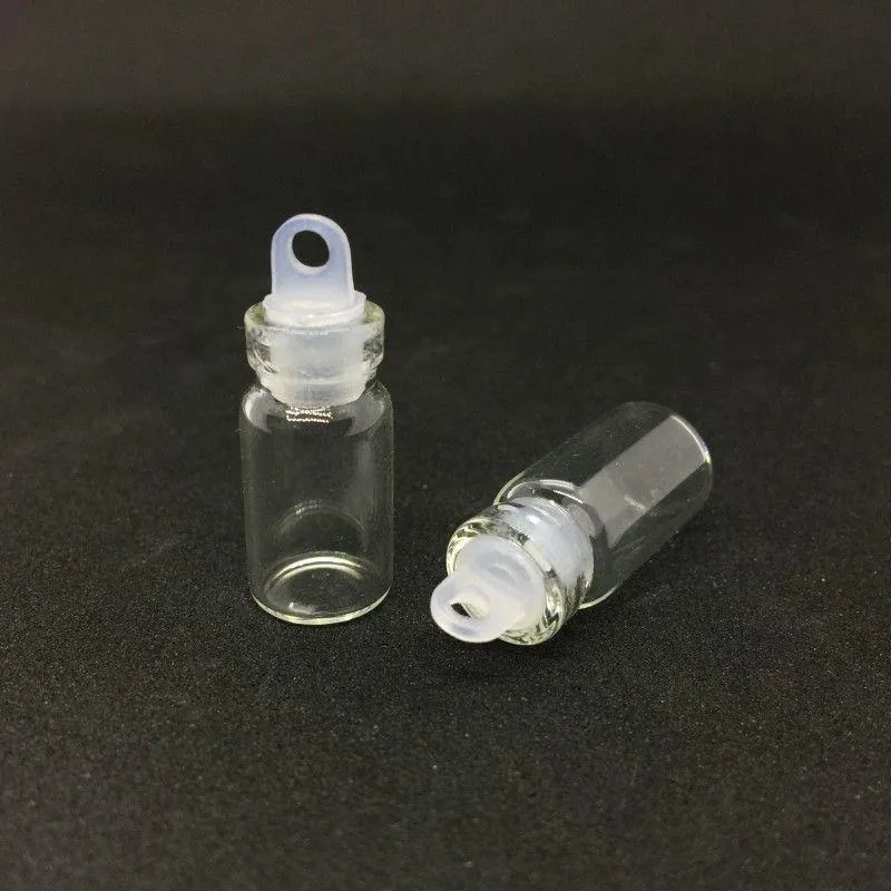 1ml Vials Clear Glass Bottles with Plastic Plug Mini Glass Bottle Empty Sample Jars Small 22x11mm(HeightxDia) Cute Craft Wish Bottles Bmslb