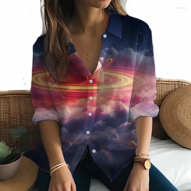 Women's Blouses Fashion Colorful Ladies Long-sleeved Shirt Street All-match Spring And Autumn Exquisite Beautiful