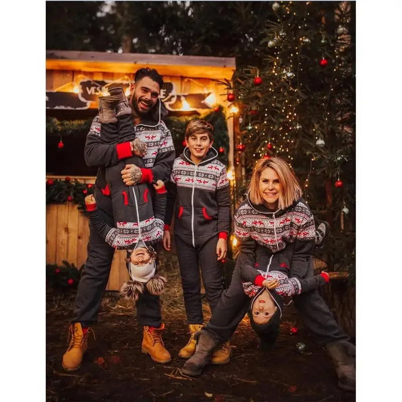 Familie bijpassende outfits herfst winter kerst pyjama vader moeder kind baby sets kerst herten nachtkleding nachtkleding tops broek set 231120