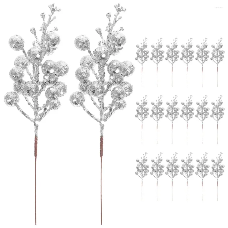Decorative Flowers 20 Pcs Christmas Imitation Berries Artificial Berry Branches Tree For Decoration Fake Foam DIY Adornment Stems