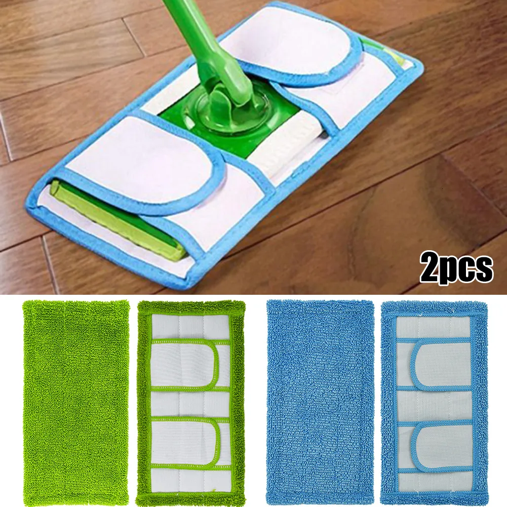 Temizlik Bezleri 2 Pack yeniden kullanılabilir mikrofiber paspas pedleri swiffer ıslak ve kuru modeller için elbise elektrikli süpürge parçaları zeminler yedek 230421