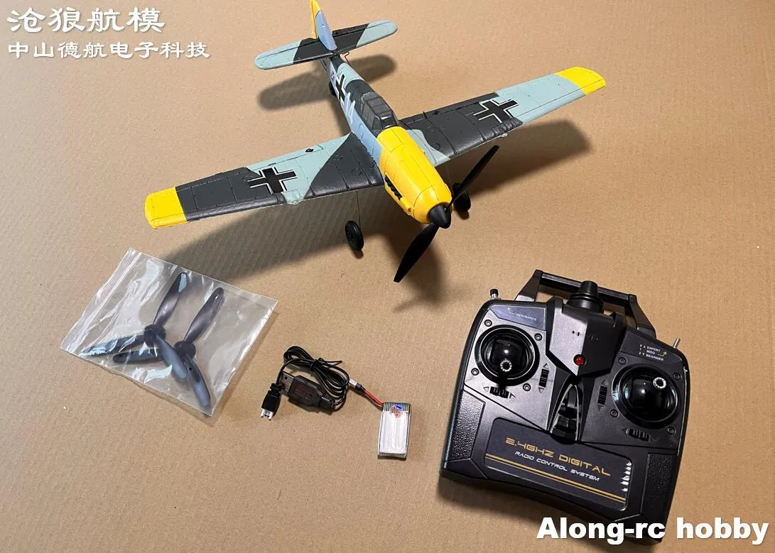 Volantex RC 761-11 BF109 Fighter 400mm Wing Span 2.4G Remote Control Aircraft RTF One Stunt med X Pilot Stabilization System