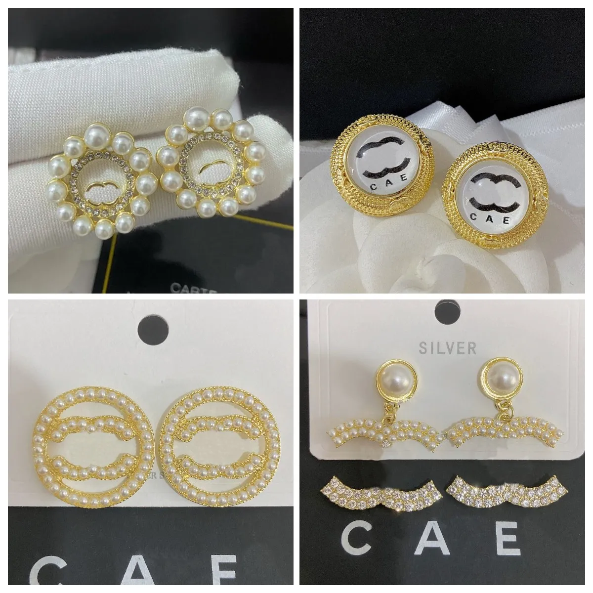 18 Karat vergoldete Ohrringe Design Charme für Frauen Perlen Ohrstecker Hochzeit 2023 Diamant Creolen Premium keltischer Schmuck Großhandel