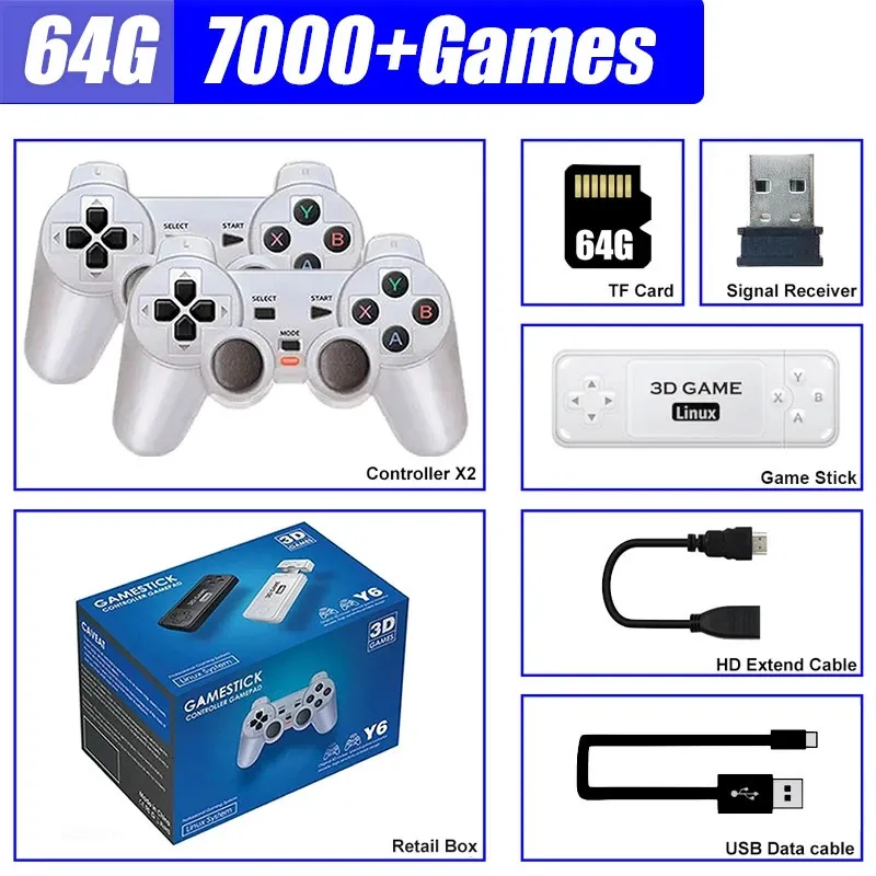 D90 Video Game Stick 9 Emuladores Retro Game Stick 4K Consola De Juegos Retro Inalambrica