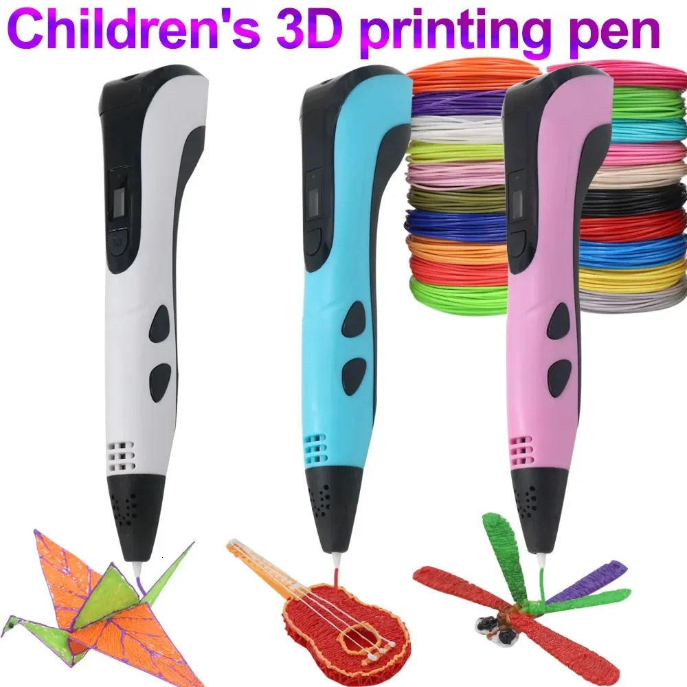 Other Home Garden 3D Pen for Children Drawing Printing with LCD Screen Compatible PLA Filament Toys Kids Christmas Birthday DIY Gift 231121