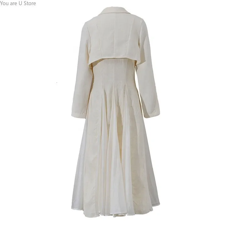 Womens Jacquard Linen Cotton Trench Coat Dress Elegant Loose Pleated Long  Maxi Casual Dress From Linjun05, $67.08 | DHgate.Com