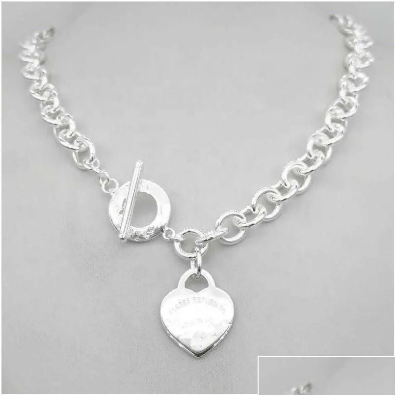 Pendentif Colliers Design Homme Femmes Mode Collier Chaîne S925 Sterling Sier Clé Retour Au Coeur Amour Marque Charme Avec Boîte Drop Deli Dhado