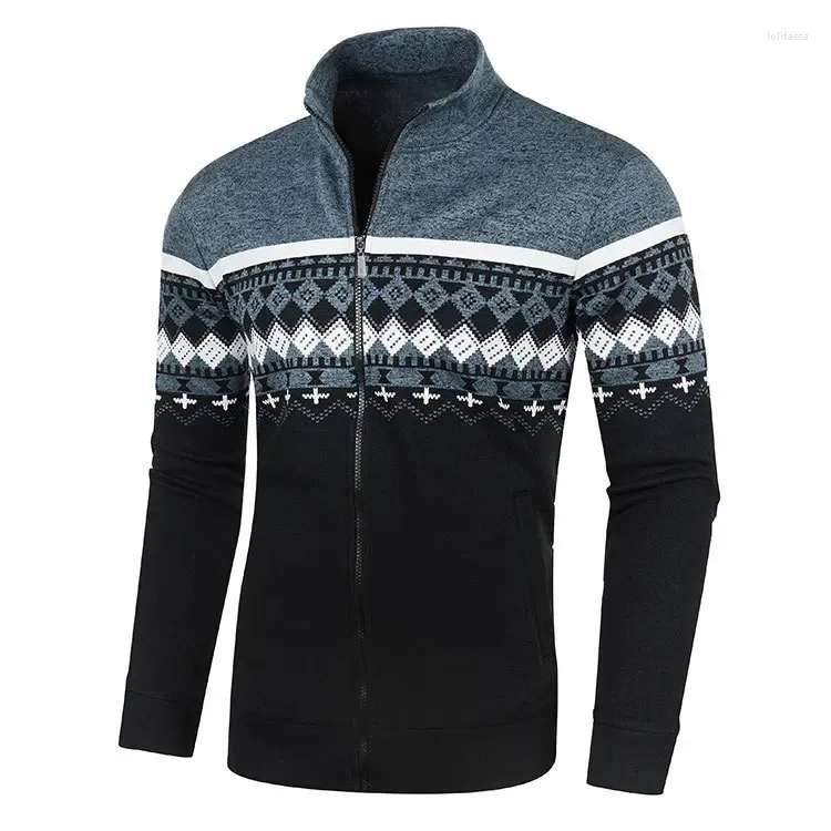 Men's Sweaters Autumn Winter Knit Sweater Men Korean Luxury Knitwear Warm Fleece Cardigan Coats Fashion Slim Casual Jackets Man Clothes