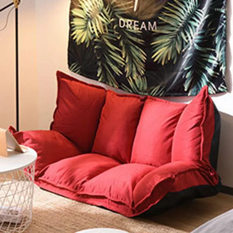 Poduszka prosta swobodna japońska sofa Mała leniwa salon siatka czerwona składana sypialnia podłoga tatami