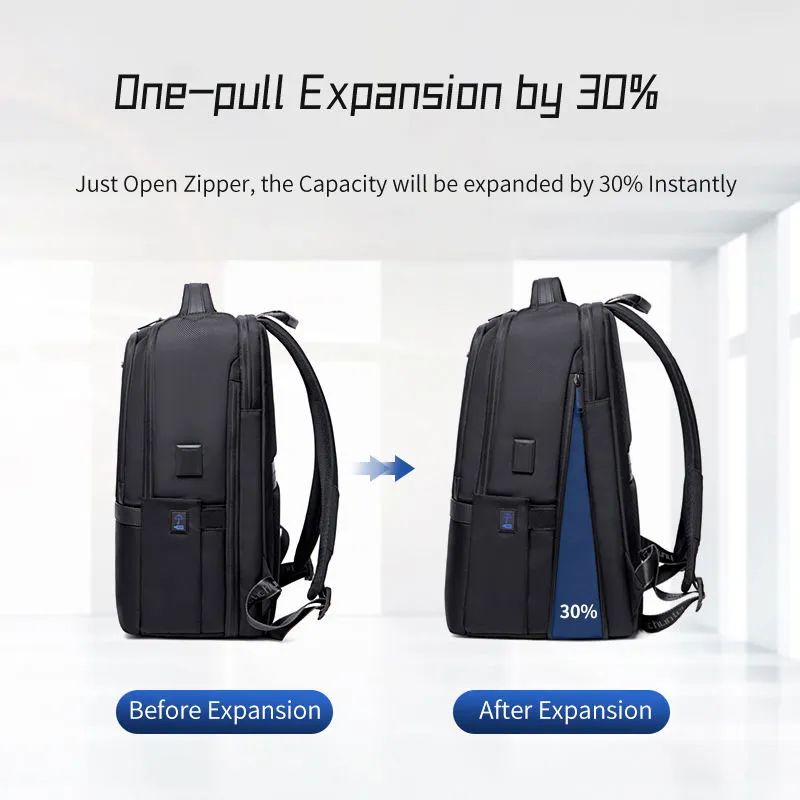 SKvoen Zaino Da Viaggio Per Laptop 15.6'' Con Porta USB, Impermeabile, Grande Capacità, Blu