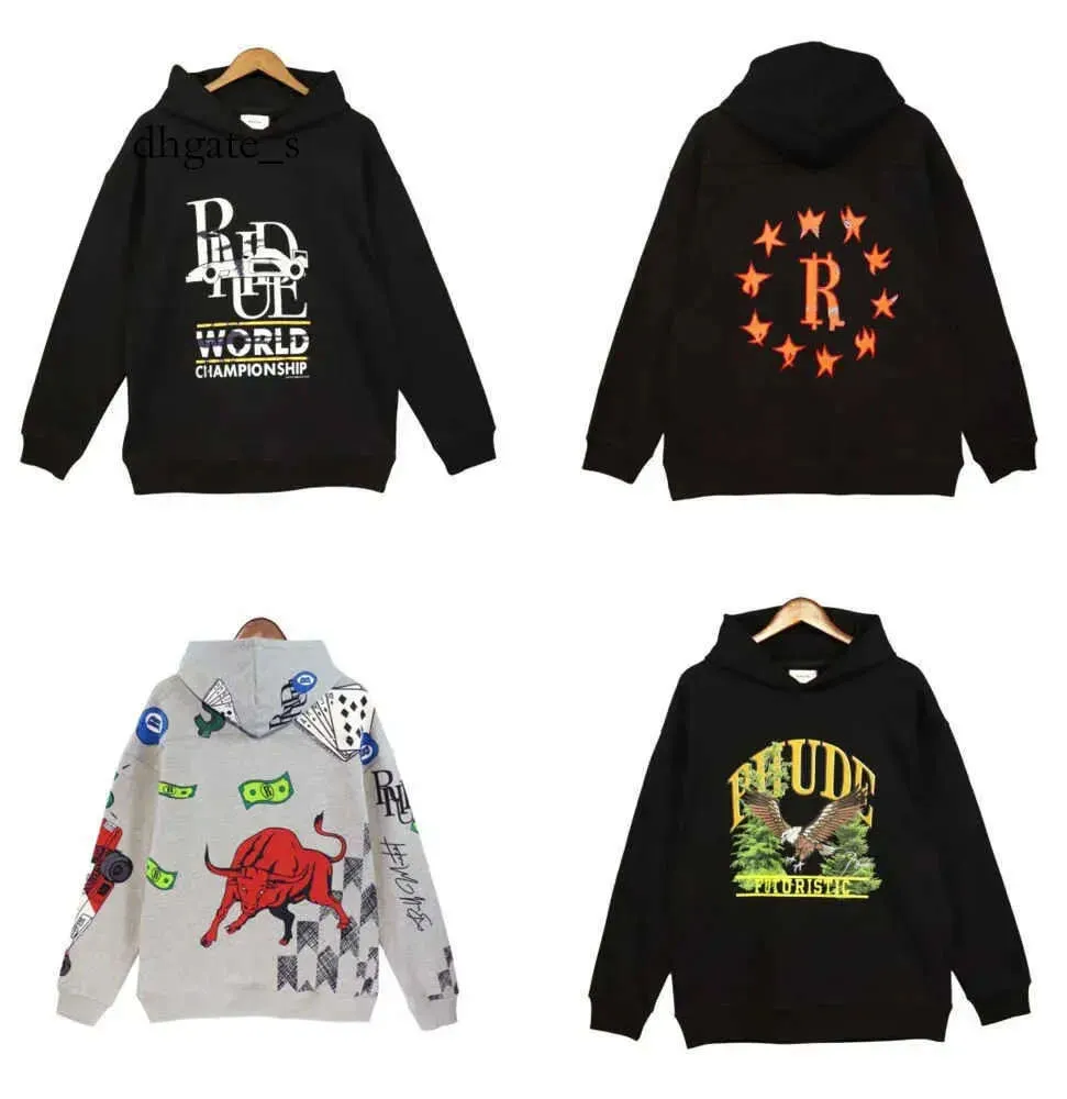 Mens Designer Hoodie Letter Print Långärmning Fashion Men Women Sweater Hip Hop Rhude Hoodie Brand Sweatshirts Us Size