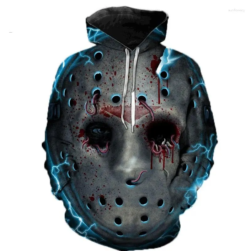 Men's Hoodies Halloween Horror Killer 3d Print Men/Women Hoodie Casual Oversized Pullover Fashion Sweatshirt Trend Tops Men Clothing